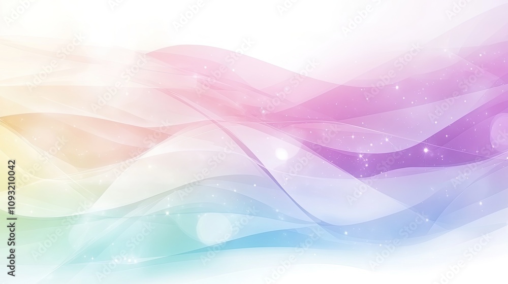 Poster bright rainbow static with abstract geometric shapes overlaying a smooth tech-inspired background.