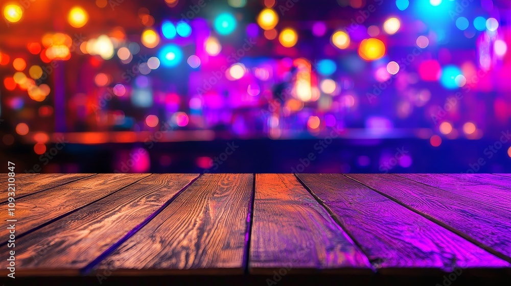 Aufkleber the background is blurred neon light bokeh with a night view.