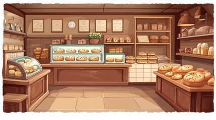 A Charming Bakery Shop Filled With Delicious Pastries