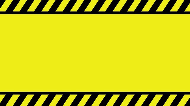Warning sign board, Under Construction Animated on yellow background