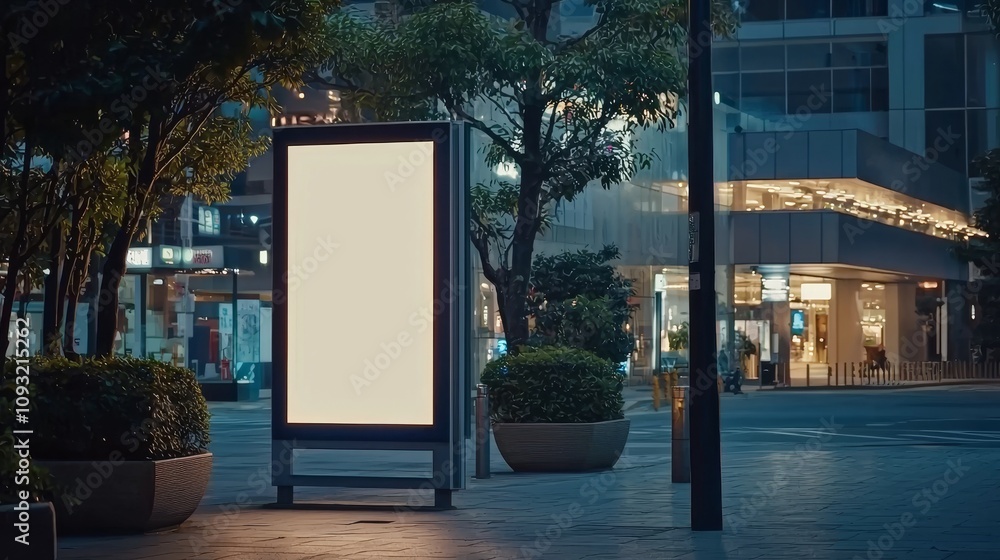 Aufkleber The mock-up is a blank screen vertical interactive kiosk information signage display mock-up on a stand : Stock