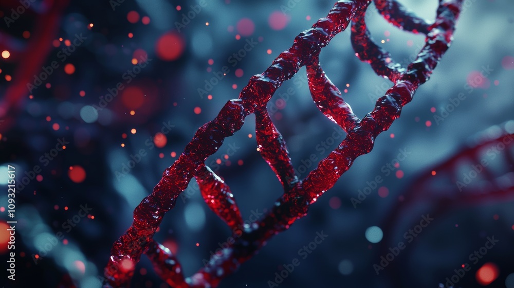 Poster In biotechnology research, detailed illustrations of DNA molecule structures and human cell structures. There is also ample space for copying and commenting on scientific findings.