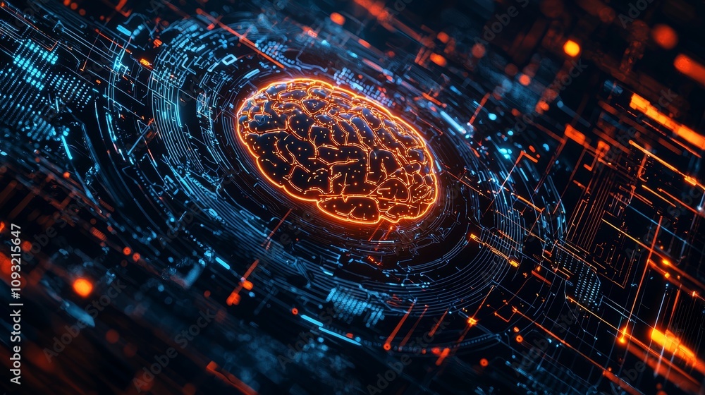Poster a neural circuit and electronic cyber brain in a quantum computing system, the concept of stock tech