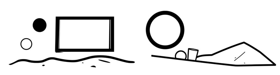 Set of modern picture icons. Modern image icon illustration.