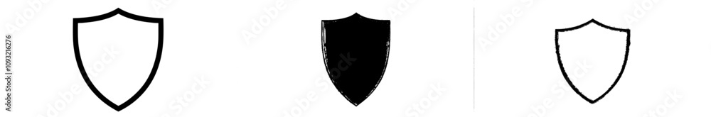Poster a security shield depicted with a single continuous line. concept of safety and protection. modern i