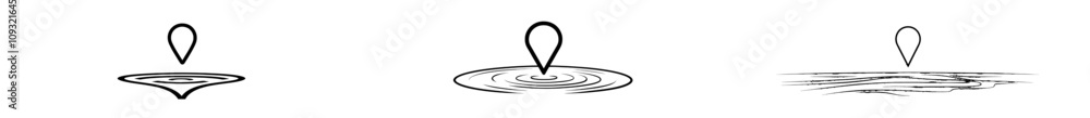 Poster continuous card pin line background. a single-line background for illustrating a location. modern il