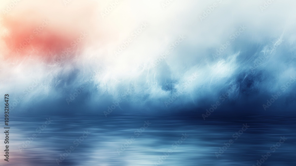Aufkleber An abstract background with blue and white stripes is created by blurring them together. The gradient from dark to light adds depth and dimension to the design.