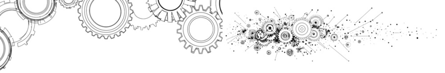 A one-line drawing of a gear.