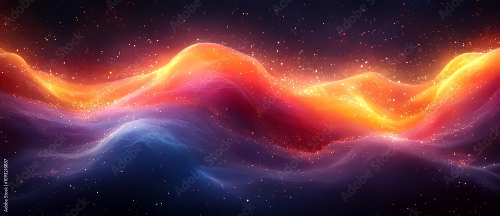 Aufkleber Particle technology as a background for a digital cyberspace movement.