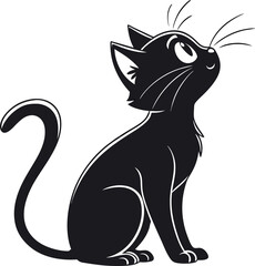 black cat cartoon, black cat vector, icon vector illustration, cat silhouette of a cat isolated on a white background, eps, png, vector
