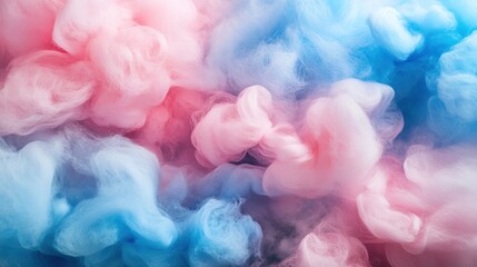 Fototapeta premium Abstract Pastel Dream: A Symphony of Pink and Blue Ink Clouds