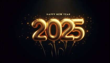 Happy New Year2025 with Glittering colorful.