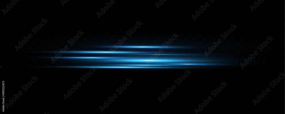 Poster vector illustration of a blue color. light effect. abstract laser beams of light. chaotic neon rays 