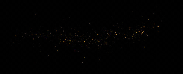 Christmas light effect. Sparkling magical dust particles.The dust sparks and golden stars shine with special light.	