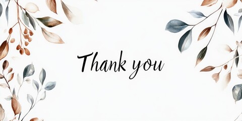 Watercolor Leaves Thank Card