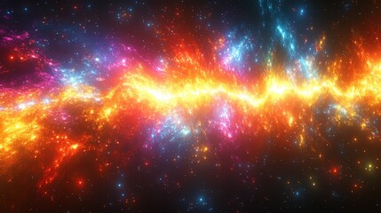 A vibrant cosmic scene showcasing colorful stars and nebulas in a vast galaxy.