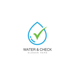 water drop check mark icon vector illustration design template web