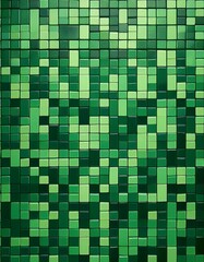 Fototapeta premium Abstract green tile mosaic. Shades of green create a textured background.