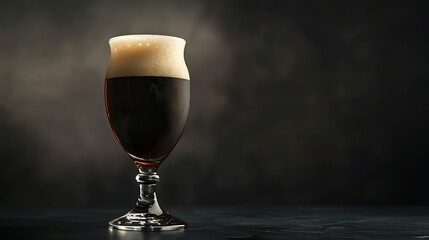 glass of beer on black background