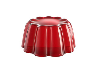 Red gelatin dessert isolated on transparent or white background, png