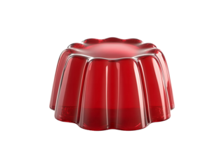 Red gelatin dessert isolated on transparent or white background, png