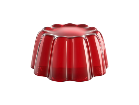 Red gelatin dessert isolated on transparent or white background, png