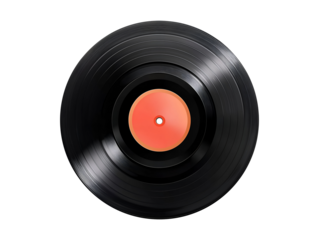 Vinyl record isolated on transparent or white background, png