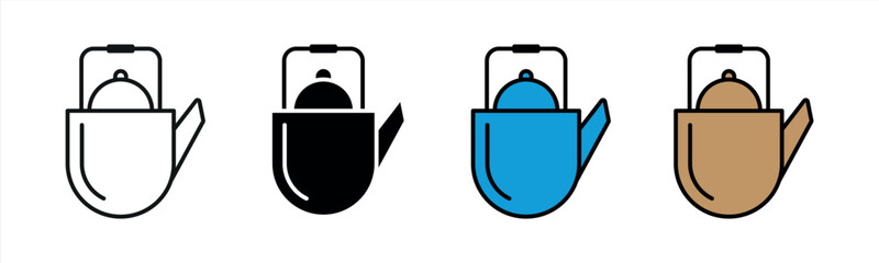 kettle icon set. teapot icon. vector illustration