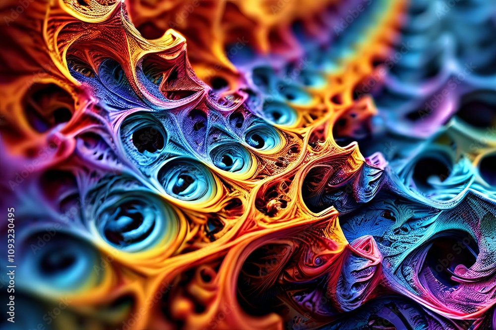 Poster feeling fractals a series of self similar colorful patterns zoom