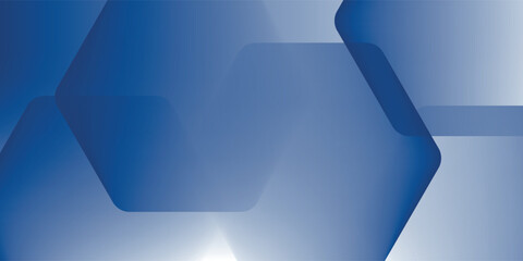 Modern abstract blue background with glowing geometric lines. Blue gradient hexagon shape design. Futuristic technology concep © Muhollis