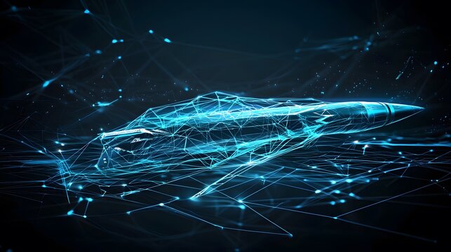 A futuristic illustration of a hypersonic missile, a new generation of weapon. 