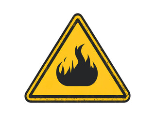 Fire hazard warning sign isolated on transparent or white background, png