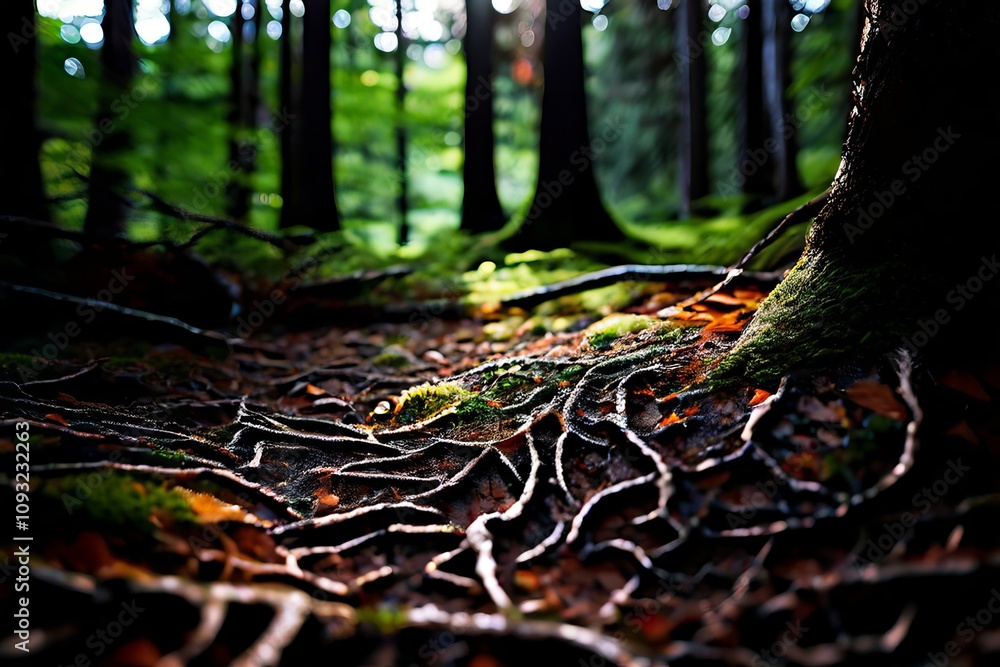 Poster forest floor the intricate patterns on the forest floor create a