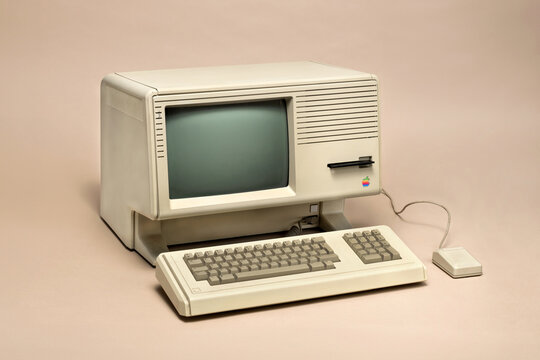 Pavia, Lombardy, Italy - October 12, 2024: Apple LISA, legendary Apple computer forerunner of the Macintosh from 1983 at Ctrl+Alt Museum, first Apple with a GUI