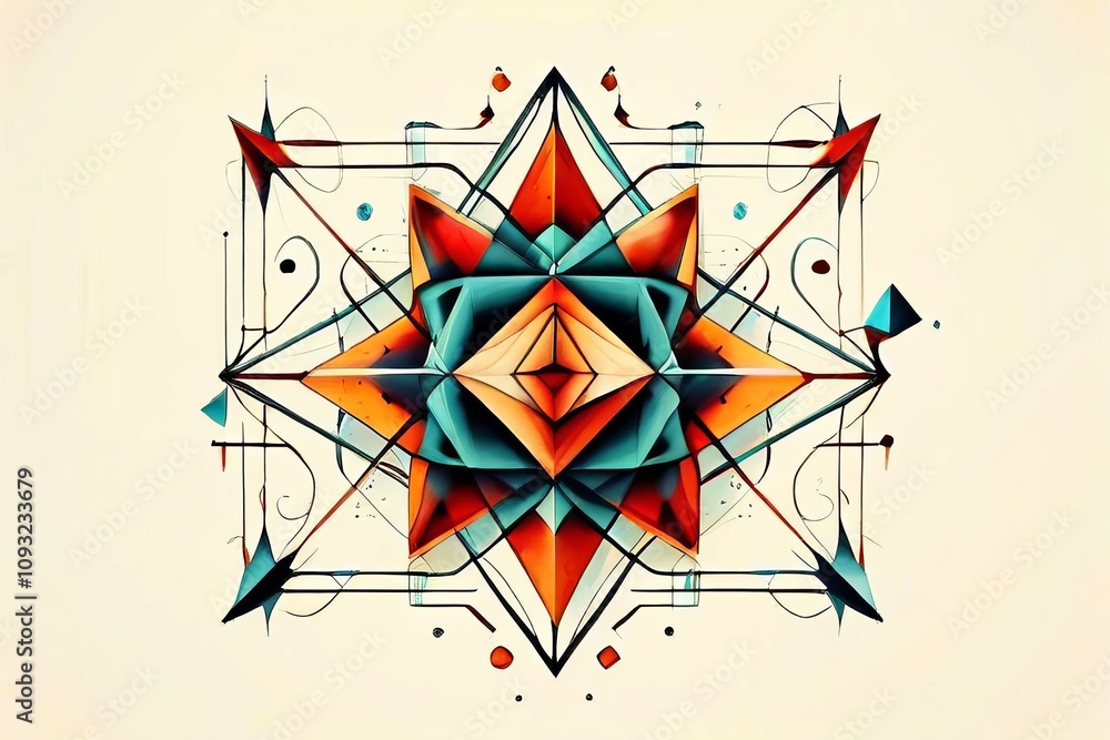 Poster geometric shapes geometric shapes forming patterns and connectio
