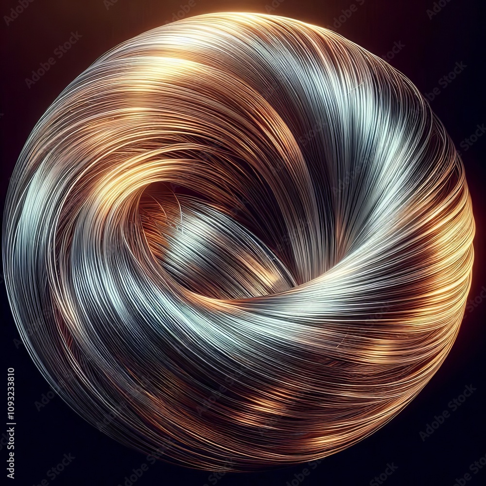 Poster gleaming threads – thin transparent strokes reflect light with
