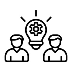 Collaborative Innovation Netork Vector Line Icon Design