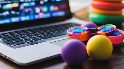 Colorful Fidget Tools for Stress Relief on Desk
