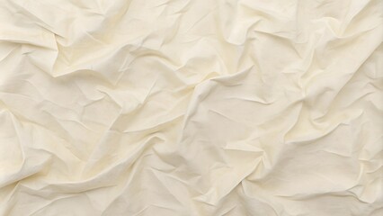 Obraz premium Crumpled beige paper with textured folds and creases