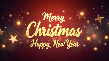 Merry Christmas and Happy New Year greeting card. Concept of winter holidays, celebration, and festive season.