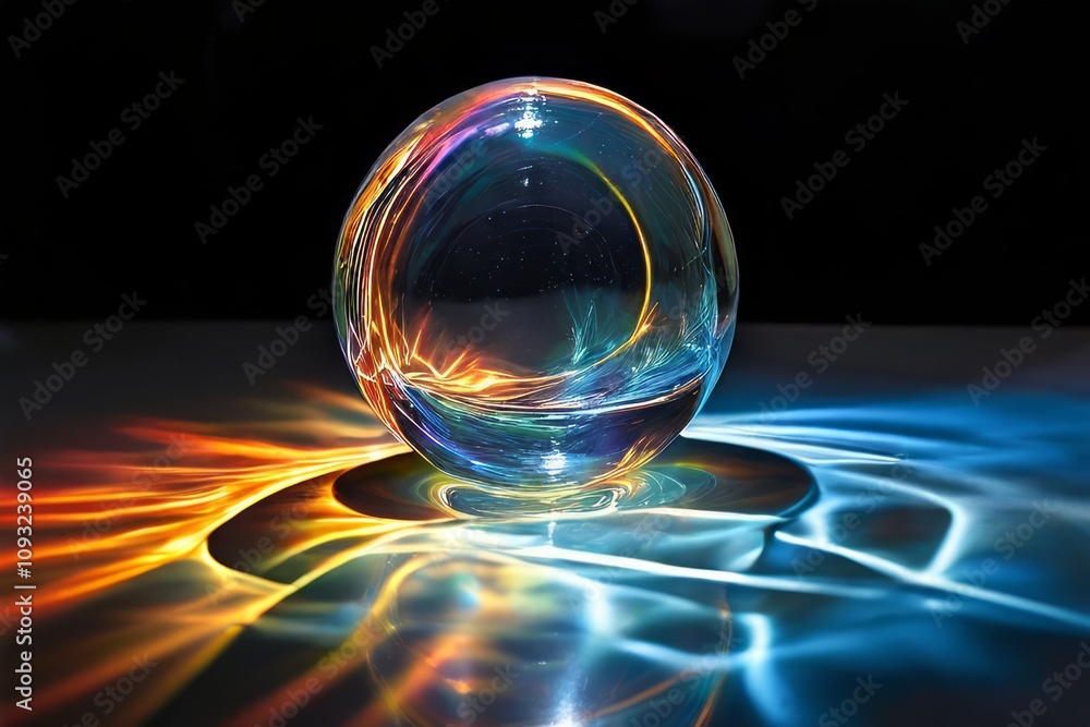 Poster light refraction within strokes light bending and distorting wit