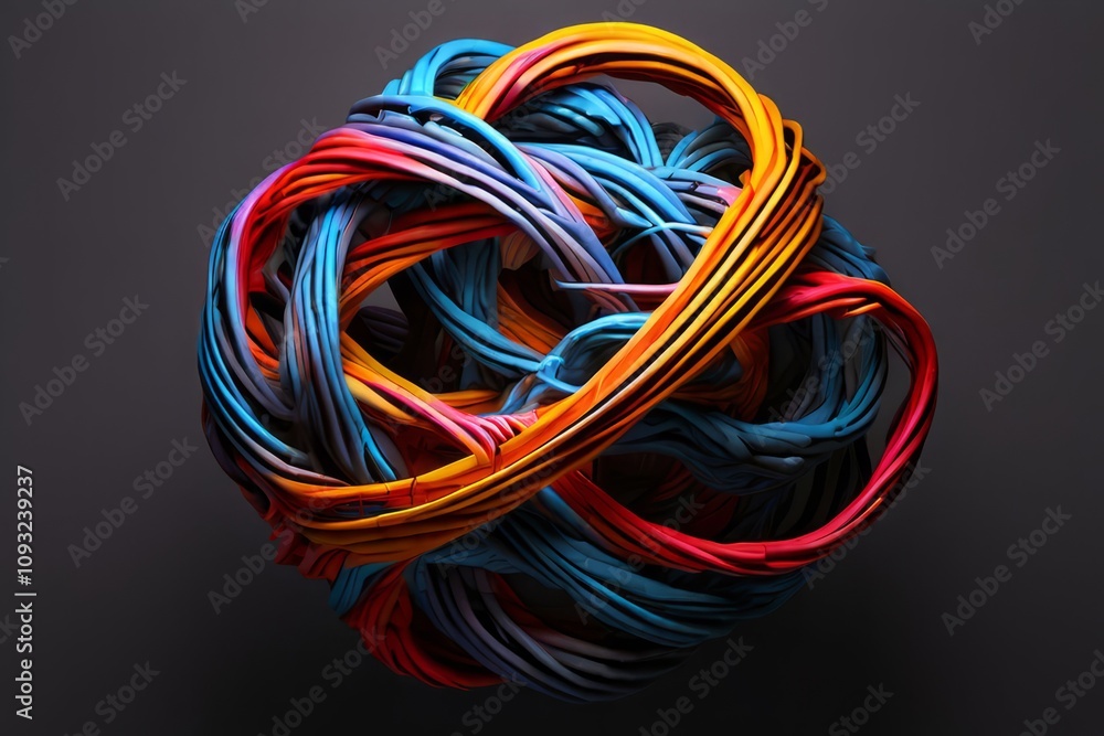 Poster lines intertwining and braiding complexity interconnectedness of