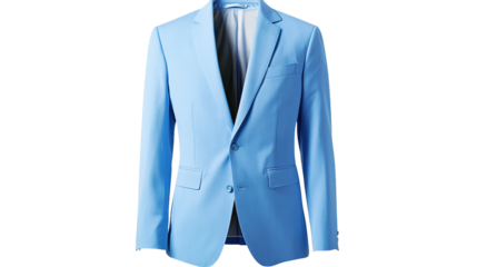 Isolate your style light blue suit showcase fashion runway apparel display urban setting close-up view trend concept