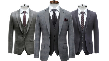 Isolate your style somneuk grey three-piece suit showcase fashion event studio setting professional viewpoint