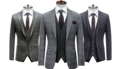Isolate your style somneuk grey three-piece suit showcase fashion event studio setting professional viewpoint
