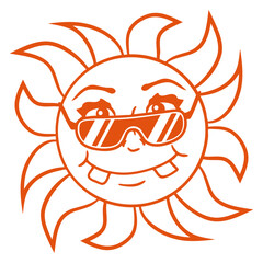 Bright Sun Funny Happy Face Smile Comic Cartoon Design Lover Art Vector Illustration Card T-Shirt Poster Sticker Graphic Print Decorative Drawing Isolated Logo Decoration Symbol Creative Cool Style
