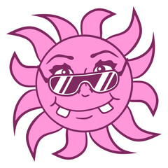 Bright Sun Funny Happy Face Smile Comic Cartoon Design Lover Art Vector Illustration Card T-Shirt Poster Sticker Graphic Print Decorative Drawing Isolated Logo Decoration Symbol Creative Cool Style
