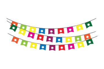 Colorful Party Flags Celebration background for Birthday party, Celebration Event flag decoration. Vector illustration.