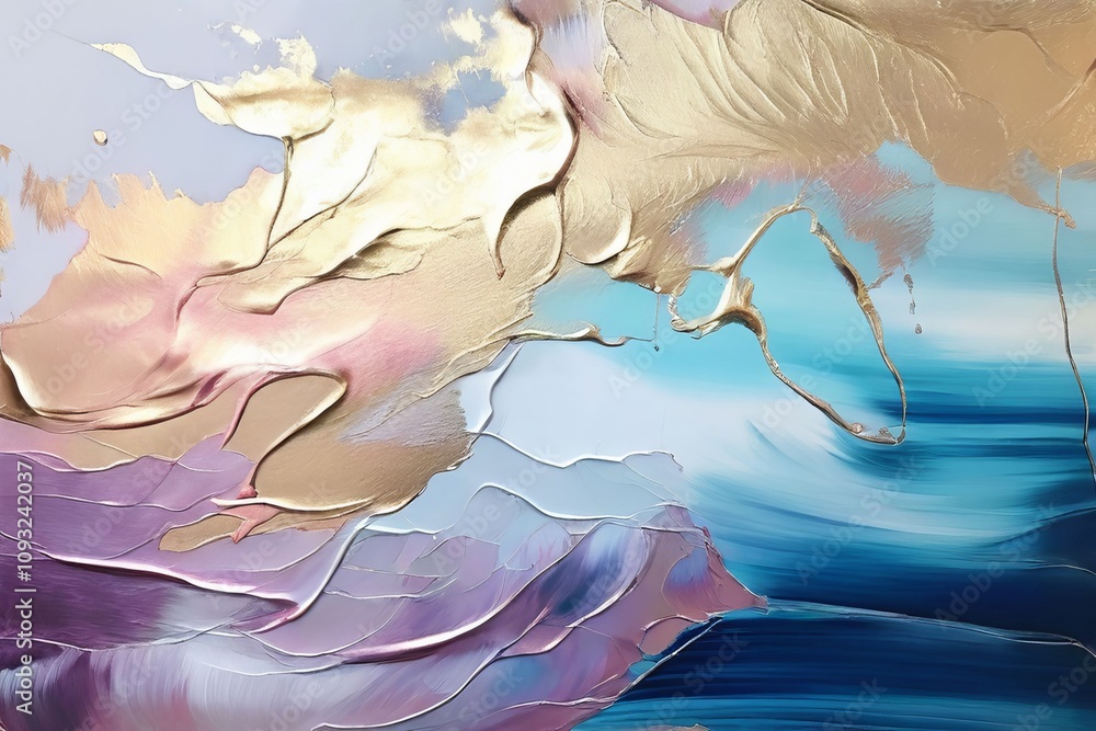Poster metallic sheen strokes with a subtle metallic or pearlescent shi