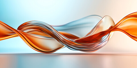 Fototapeta premium Fluid abstract design business cover with flowing orange and blue waves